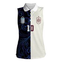 Custom Argentina Espana Women Sleeveless Polo Shirt 2026 World Final Football