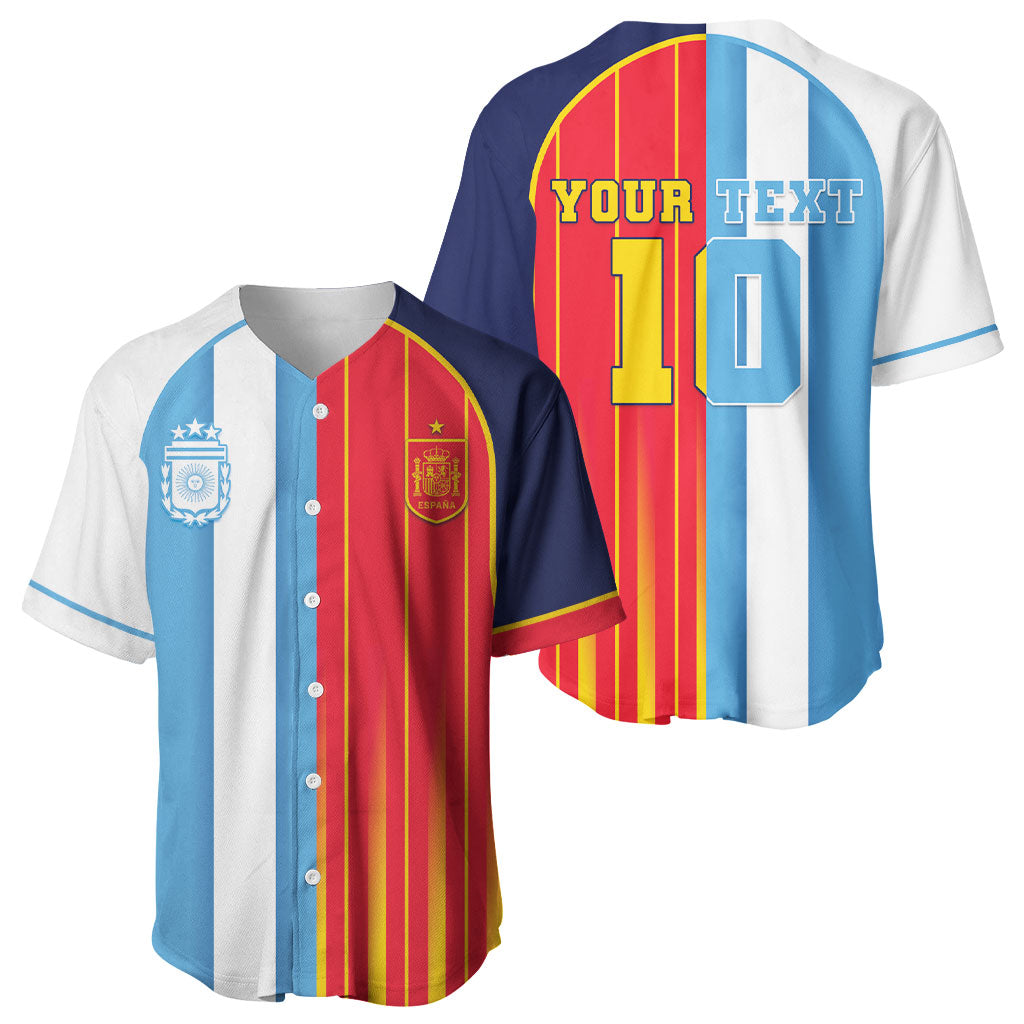 Custom Argentina Espana 2026 World Final Football Baseball Jersey Come On Boys