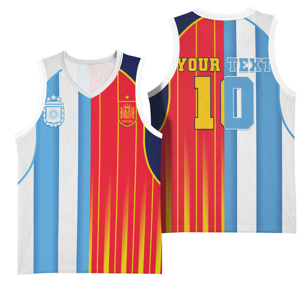 Custom Argentina Espana 2026 World Final Football Basketball Jersey Come On Boys