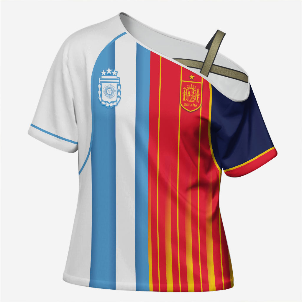 Custom Argentina Espana 2026 World Final Football Cross Shoulder Shirt Come On Boys