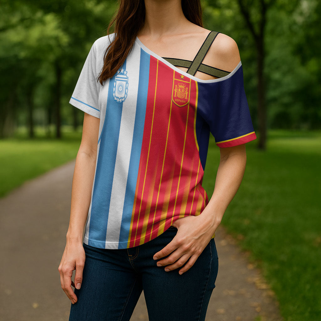 Custom Argentina Espana 2026 World Final Football Cross Shoulder Shirt Come On Boys