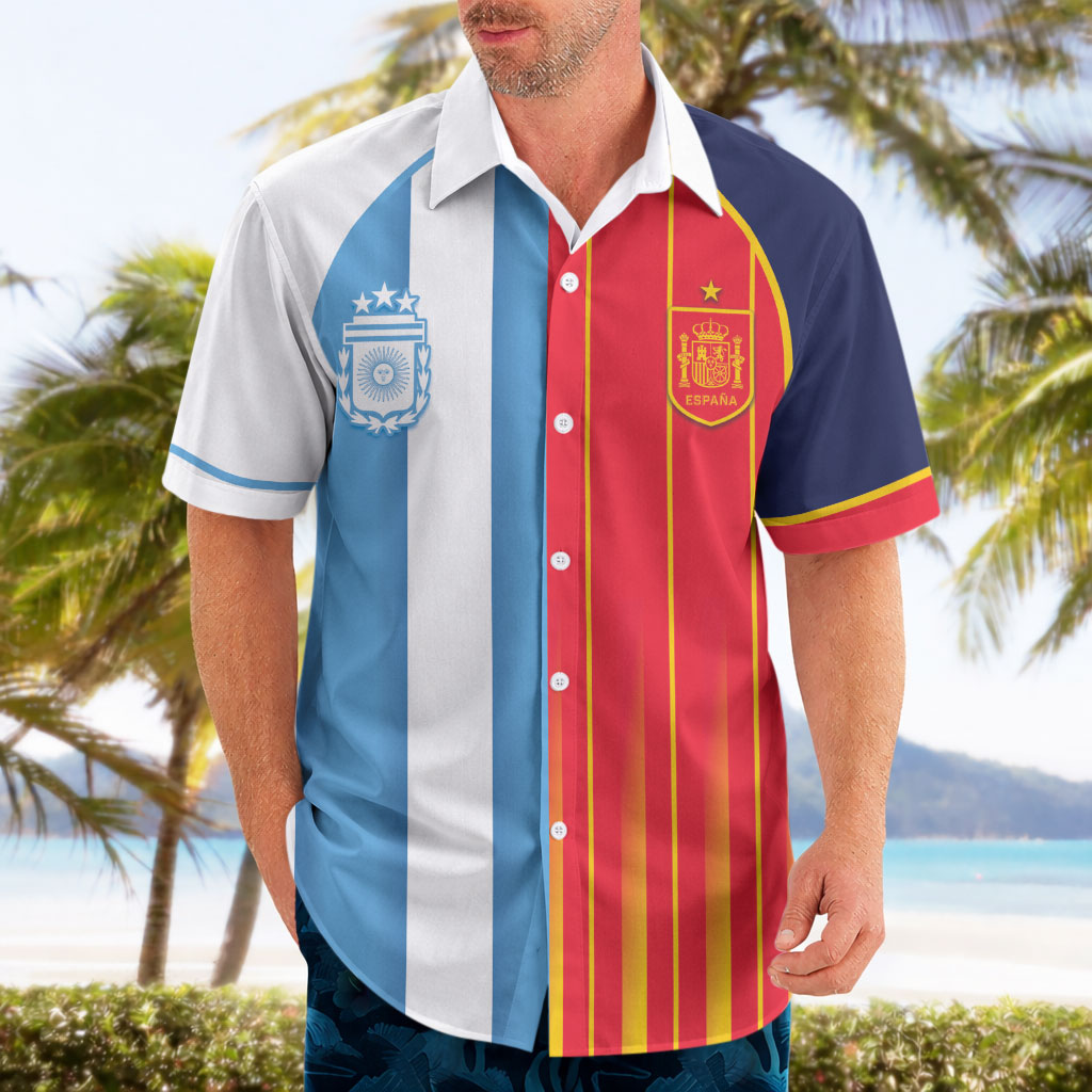 Custom Argentina Espana 2026 World Final Football Hawaiian Shirt Come On Boys