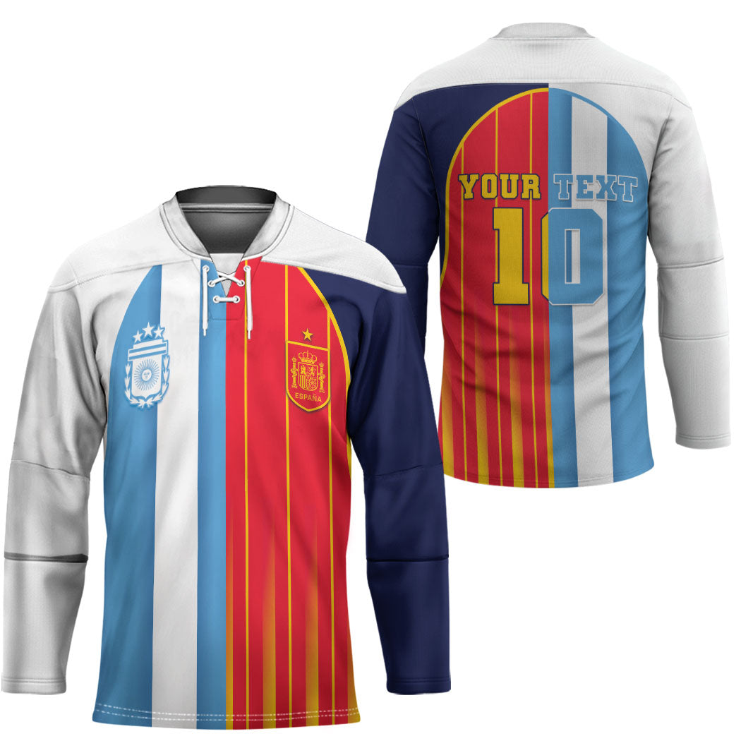 Custom Argentina Espana 2026 World Final Football Hockey Jersey Come On Boys
