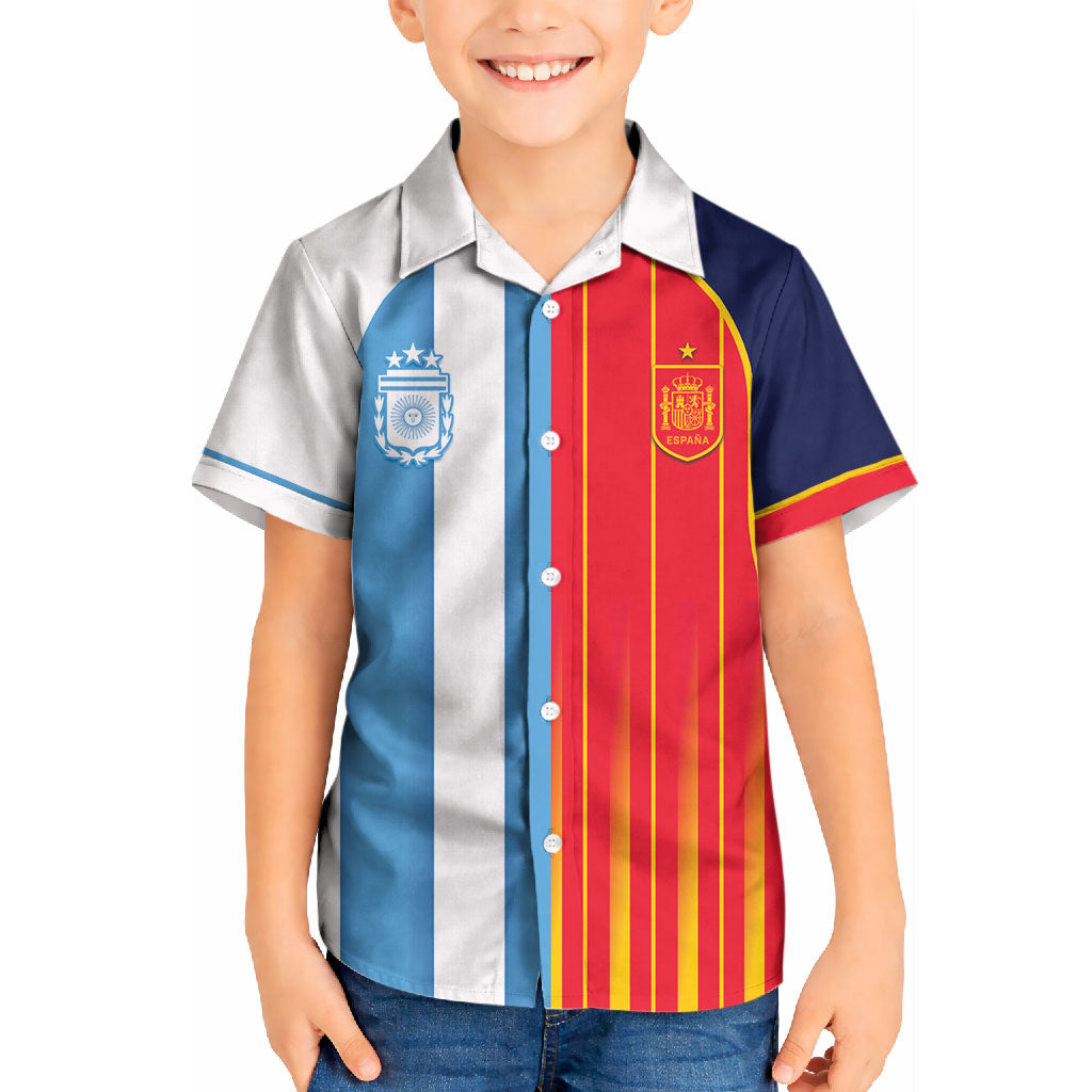 Custom Argentina Espana 2026 World Final Football Kid Hawaiian Shirt Come On Boys