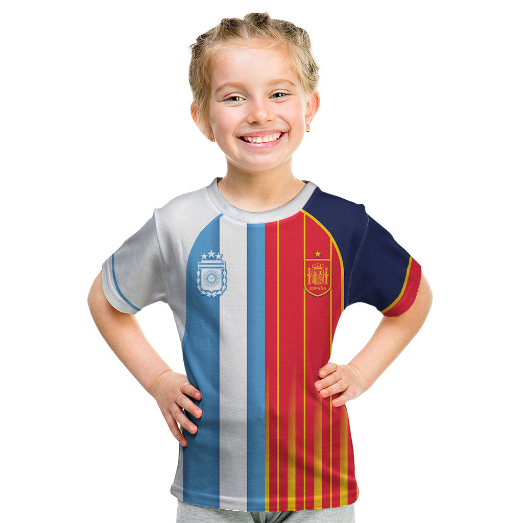 Custom Argentina Espana 2026 World Final Football Kid T Shirt Come On Boys