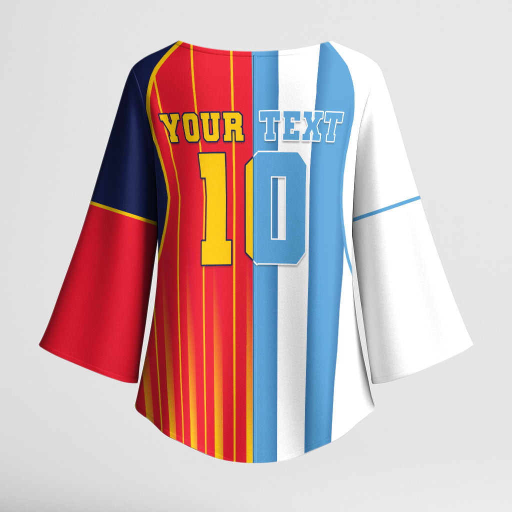Custom Argentina Espana 2026 World Final Football Kimono Sleeve Blouse Come On Boys