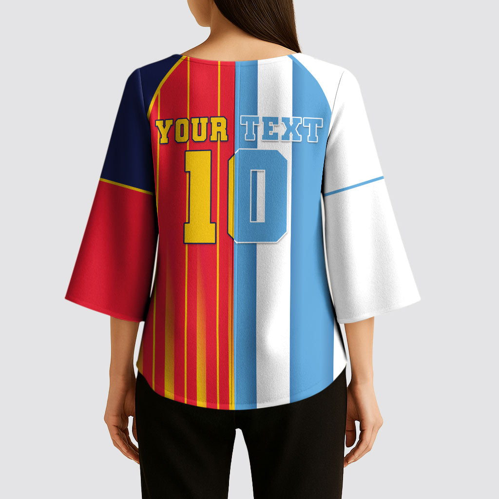 Custom Argentina Espana 2026 World Final Football Kimono Sleeve Blouse Come On Boys