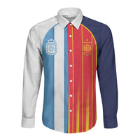 Custom Argentina Espana 2026 World Final Football Long Sleeve Button Shirt Come On Boys