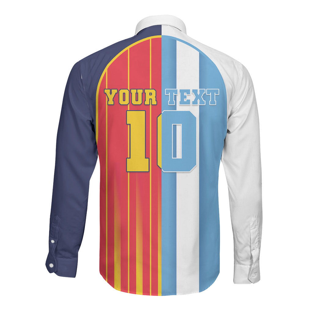 Custom Argentina Espana 2026 World Final Football Long Sleeve Button Shirt Come On Boys