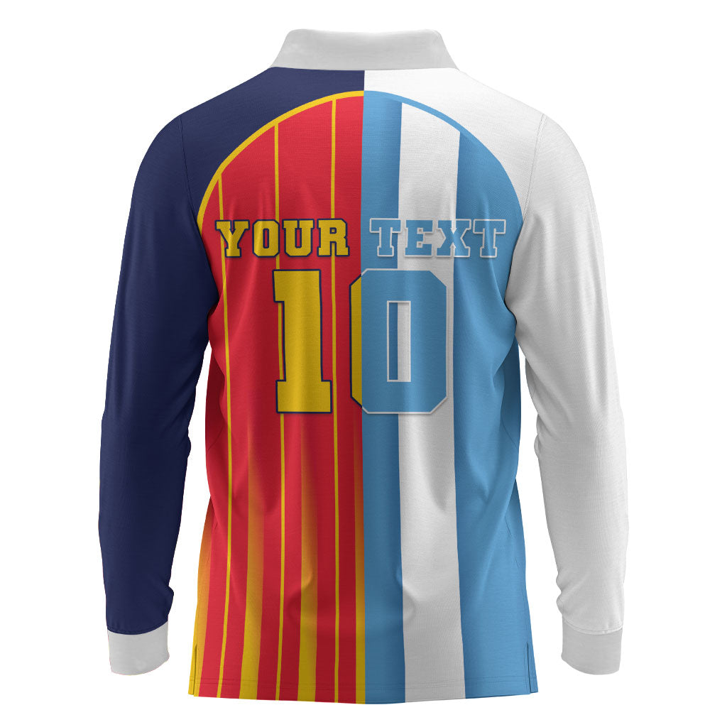 Custom Argentina Espana 2026 World Final Football Long Sleeve Polo Shirt Come On Boys