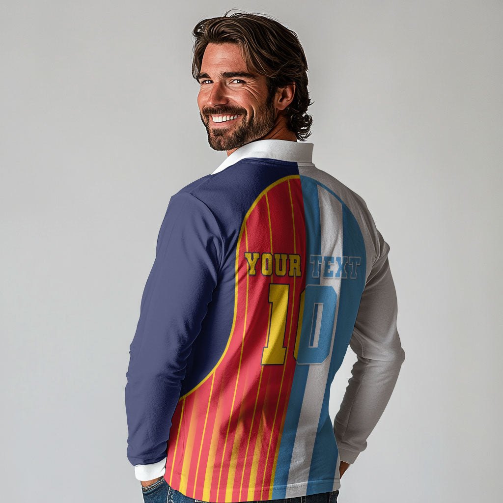 Custom Argentina Espana 2026 World Final Football Long Sleeve Polo Shirt Come On Boys