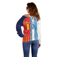 Custom Argentina Espana 2026 World Final Football Off Shoulder Sweater Come On Boys