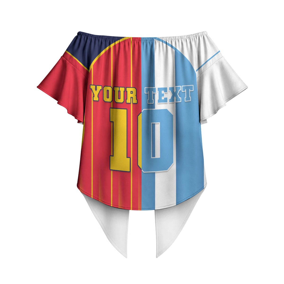 Custom Argentina Espana 2026 World Final Football Off Shoulder Wrap Waist Top Come On Boys