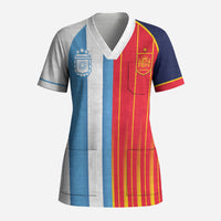 Custom Argentina Espana 2026 World Final Football Scrub Top Come On Boys