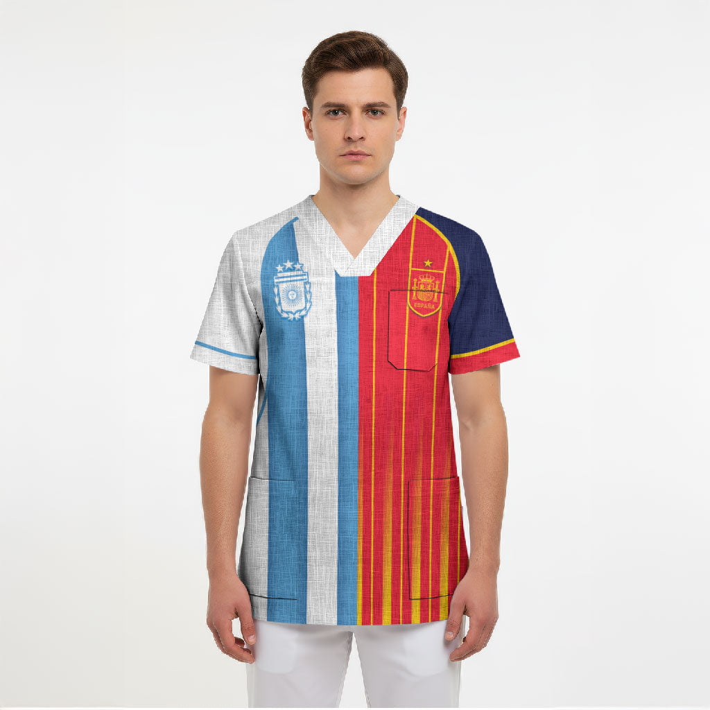 Custom Argentina Espana 2026 World Final Football Scrub Top Come On Boys