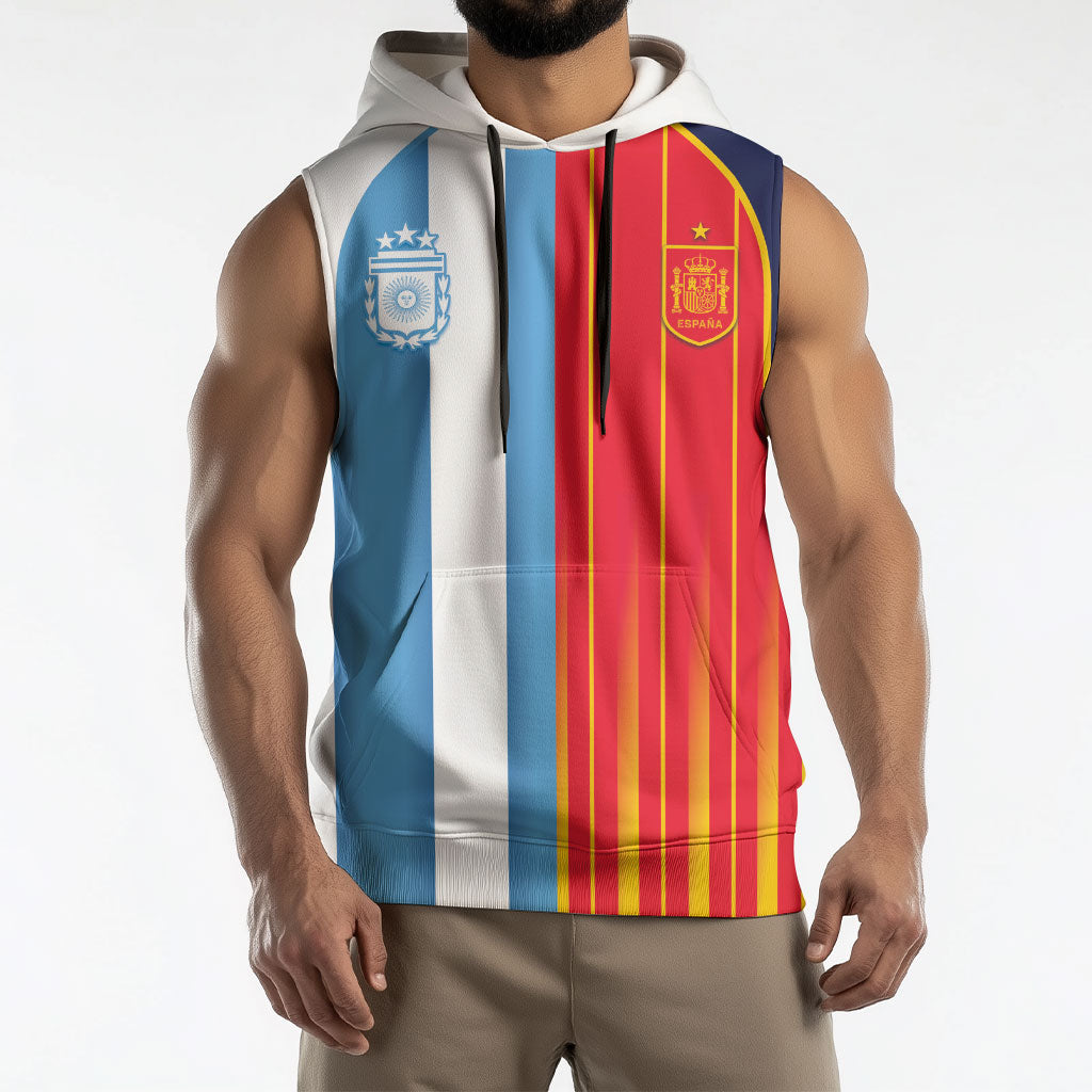 Custom Argentina Espana 2026 World Final Football Sleeveless Hoodie Come On Boys