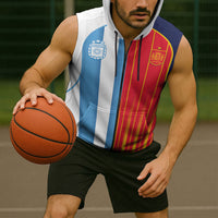 Custom Argentina Espana 2026 World Final Football Sleeveless Zip Hoodie Come On Boys