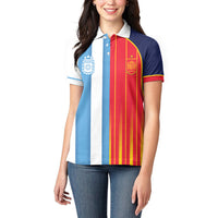 Custom Argentina Espana 2026 World Final Football Women Polo Shirt Come On Boys