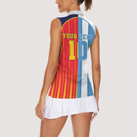 Custom Argentina Espana 2026 World Final Football Women Sleeveless Polo Shirt Come On Boys