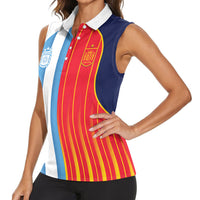 Custom Argentina Espana 2026 World Final Football Women Sleeveless Polo Shirt Come On Boys