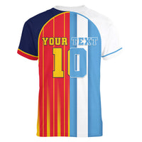 Custom Argentina Espana 2026 World Final Football Women V-Neck T-Shirt Come On Boys