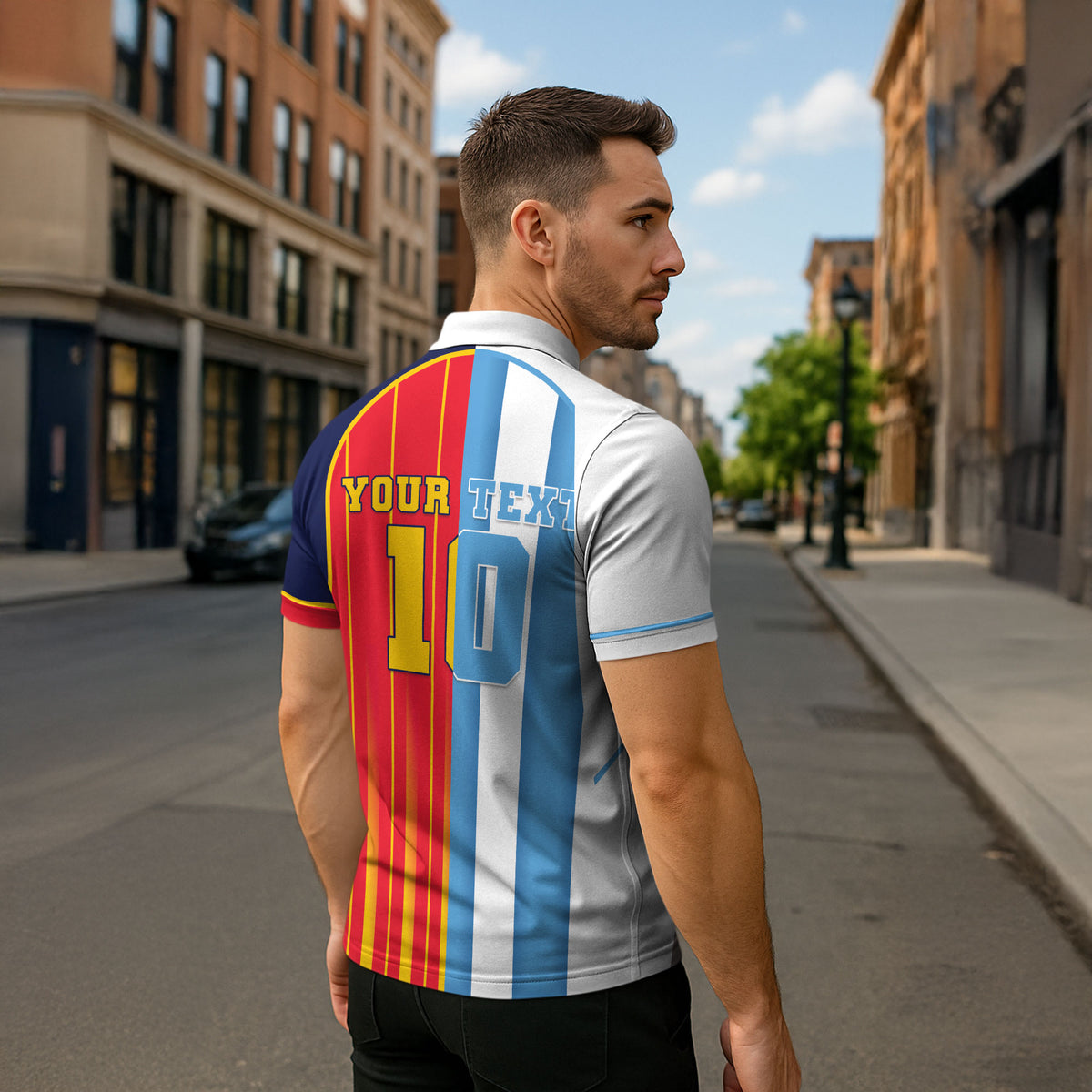 Custom Argentina Espana 2026 World Final Football Zipper Polo Shirt Come On Boys