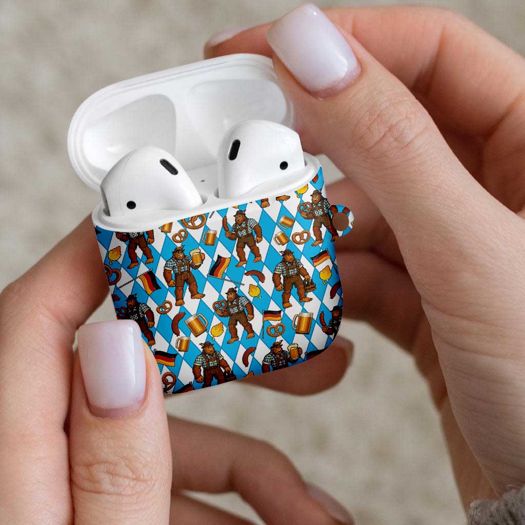 Funny Bigfoot Oktoberfest AirPods Case Sasquatch Beer Pretzel Bavarian - Wonder Print Shop