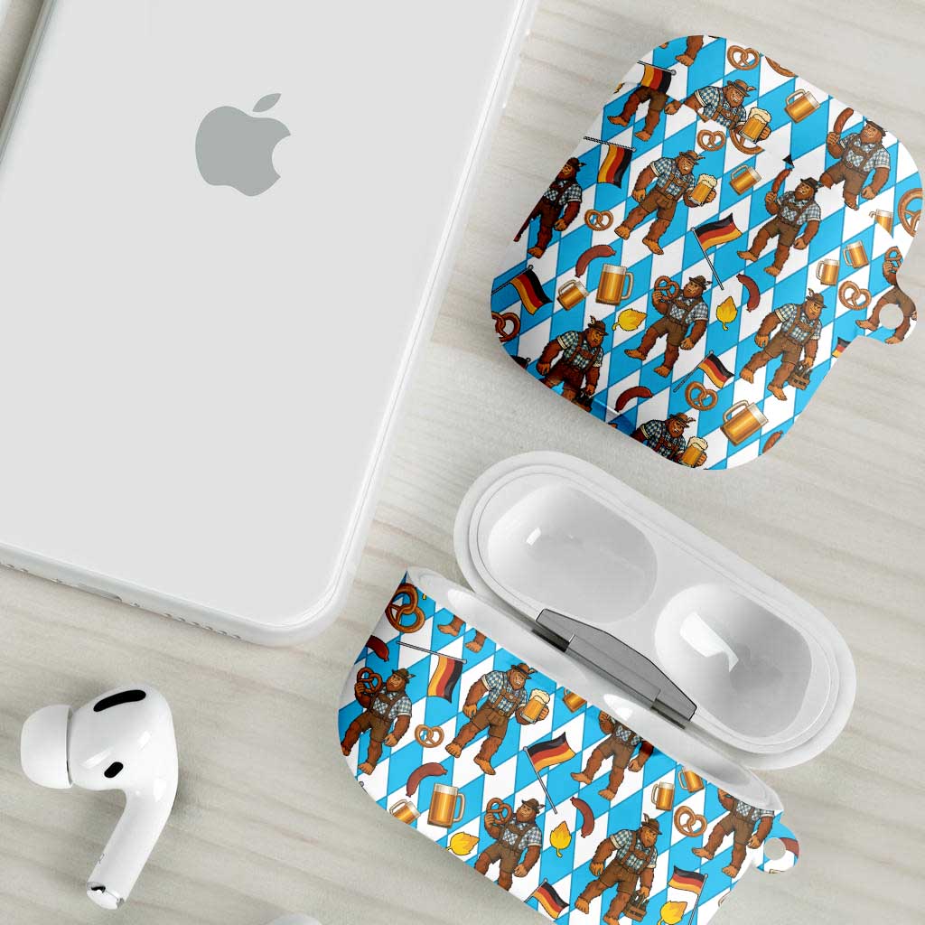 Funny Bigfoot Oktoberfest AirPods Case Sasquatch Beer Pretzel Bavarian - Wonder Print Shop