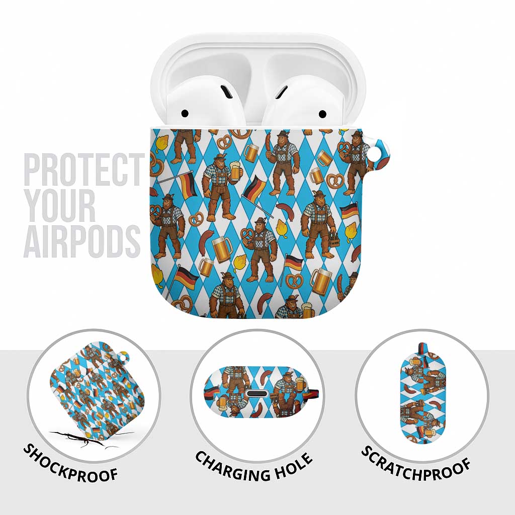 Funny Bigfoot Oktoberfest AirPods Case Sasquatch Beer Pretzel Bavarian - Wonder Print Shop