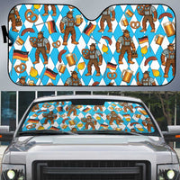 Funny Bigfoot Oktoberfest Auto Sun Shade Sasquatch Beer Pretzel Bavarian - Wonder Print Shop