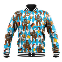 Funny Bigfoot Oktoberfest Baseball Jacket Sasquatch Beer Pretzel Bavarian - Wonder Print Shop