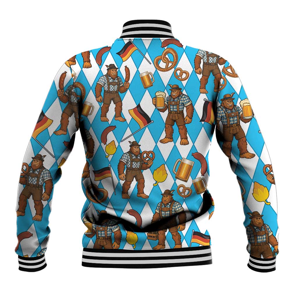 Funny Bigfoot Oktoberfest Baseball Jacket Sasquatch Beer Pretzel Bavarian - Wonder Print Shop