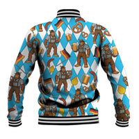 Funny Bigfoot Oktoberfest Baseball Jacket Sasquatch Beer Pretzel Bavarian - Wonder Print Shop