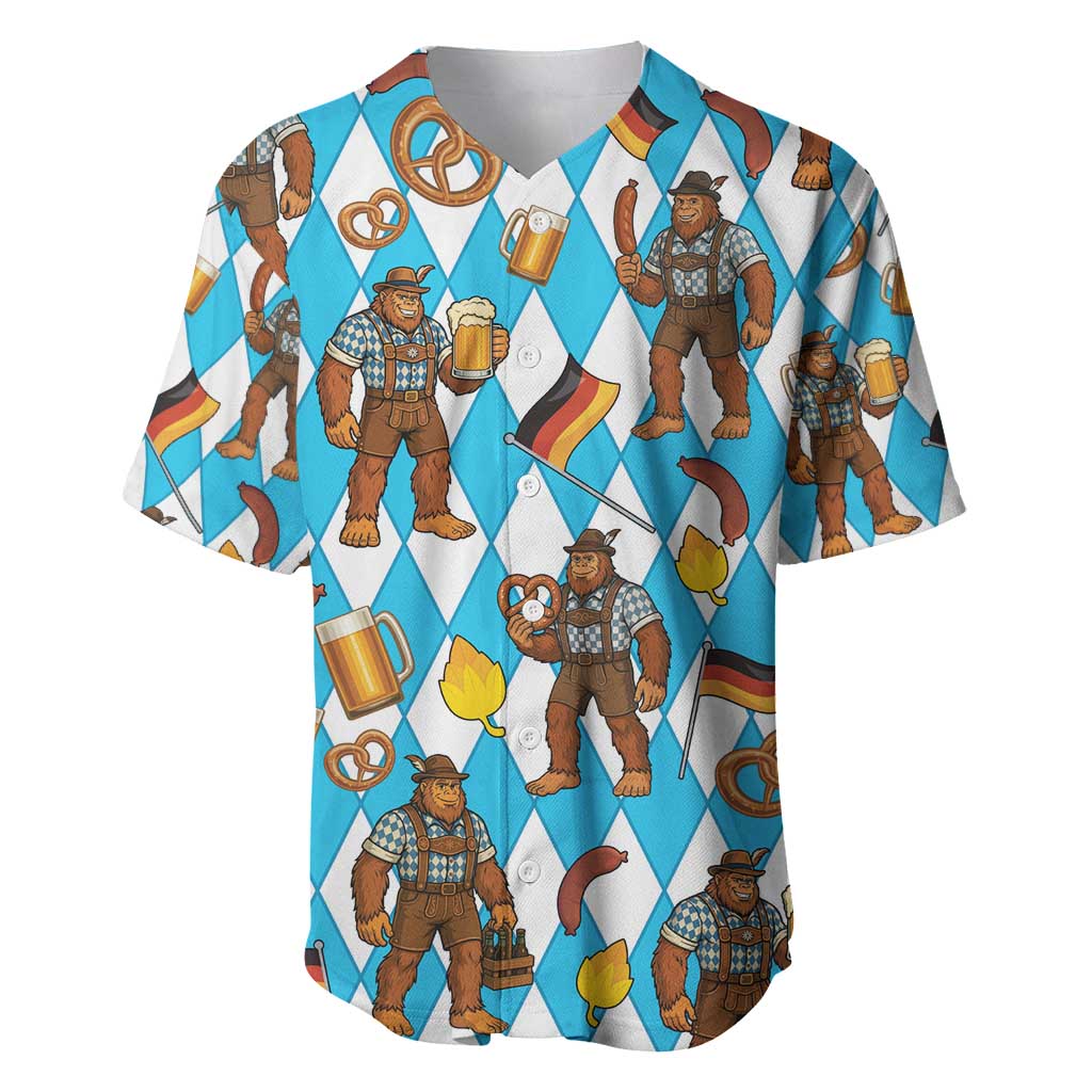 Funny Bigfoot Oktoberfest Baseball Jersey Sasquatch Beer Pretzel Bavarian - Wonder Print Shop