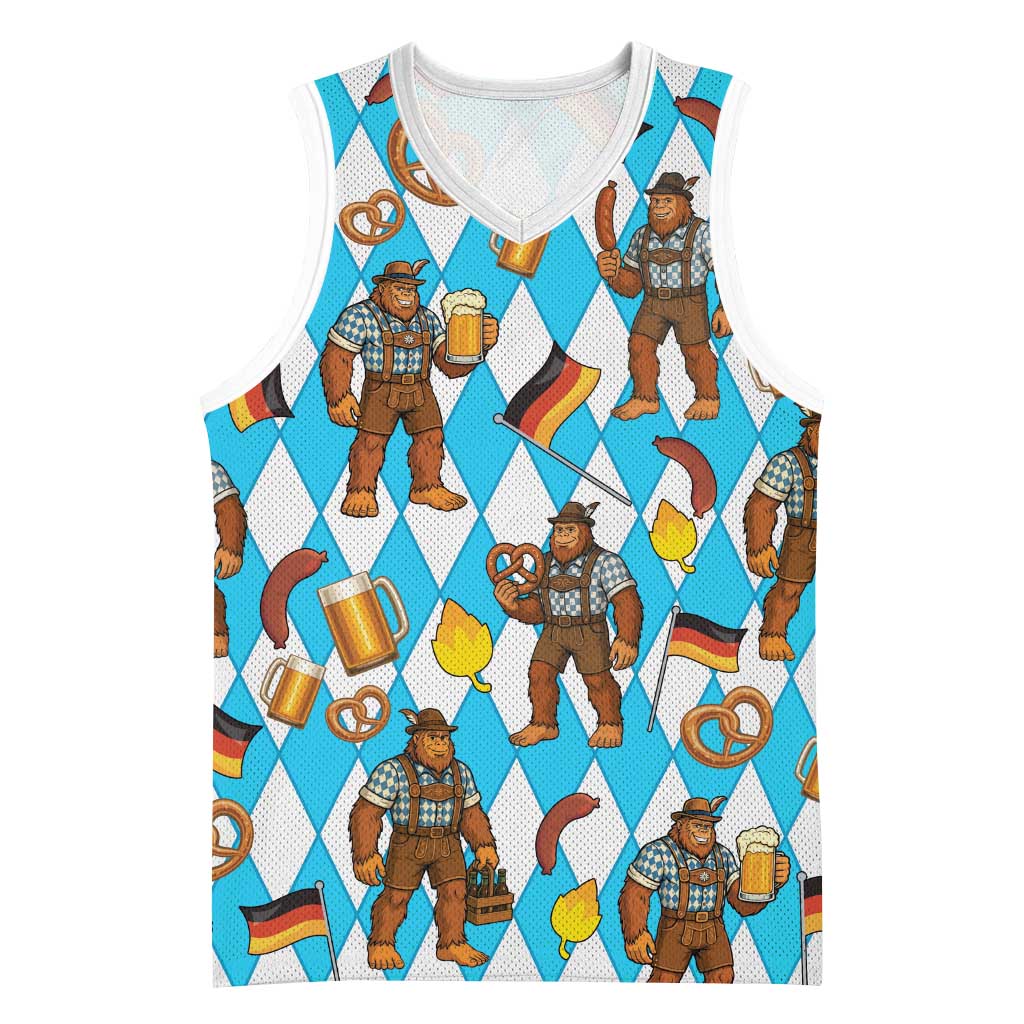 Funny Bigfoot Oktoberfest Basketball Jersey Sasquatch Beer Pretzel Bavarian - Wonder Print Shop