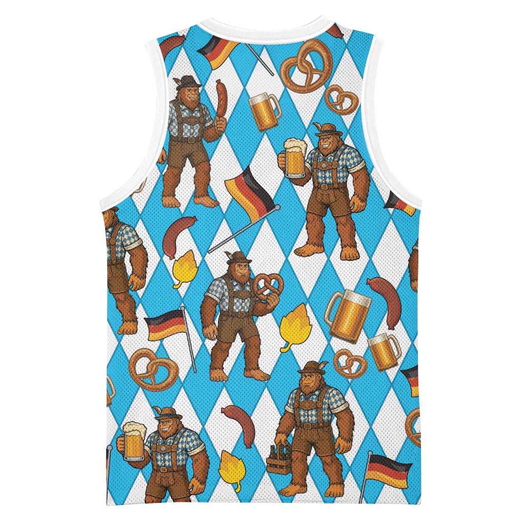 Funny Bigfoot Oktoberfest Basketball Jersey Sasquatch Beer Pretzel Bavarian - Wonder Print Shop