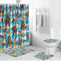 Funny Bigfoot Oktoberfest Bathroom Set Sasquatch Beer Pretzel Bavarian - Wonder Print Shop