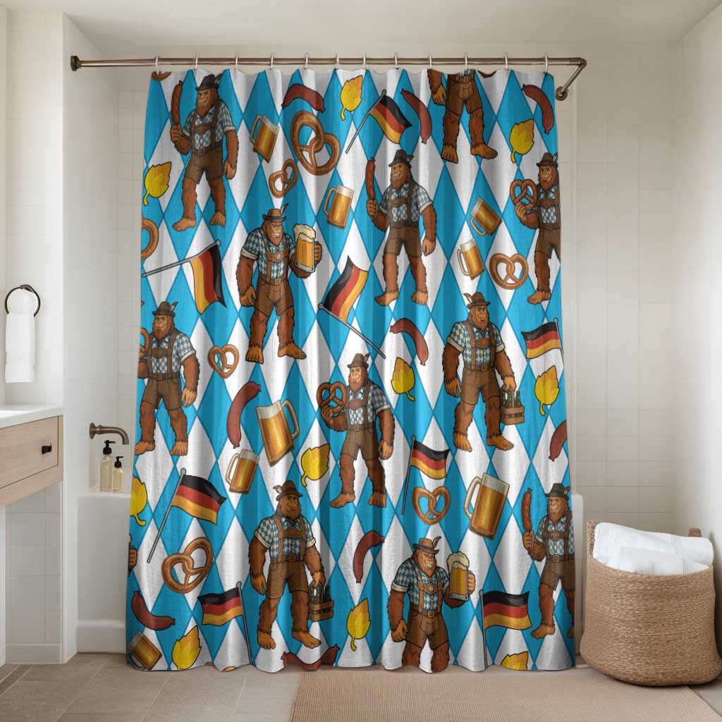 Funny Bigfoot Oktoberfest Bathroom Set Sasquatch Beer Pretzel Bavarian - Wonder Print Shop