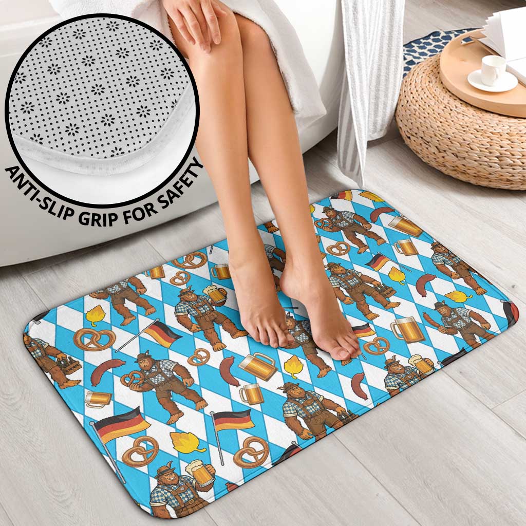 Funny Bigfoot Oktoberfest Bathroom Set Sasquatch Beer Pretzel Bavarian - Wonder Print Shop