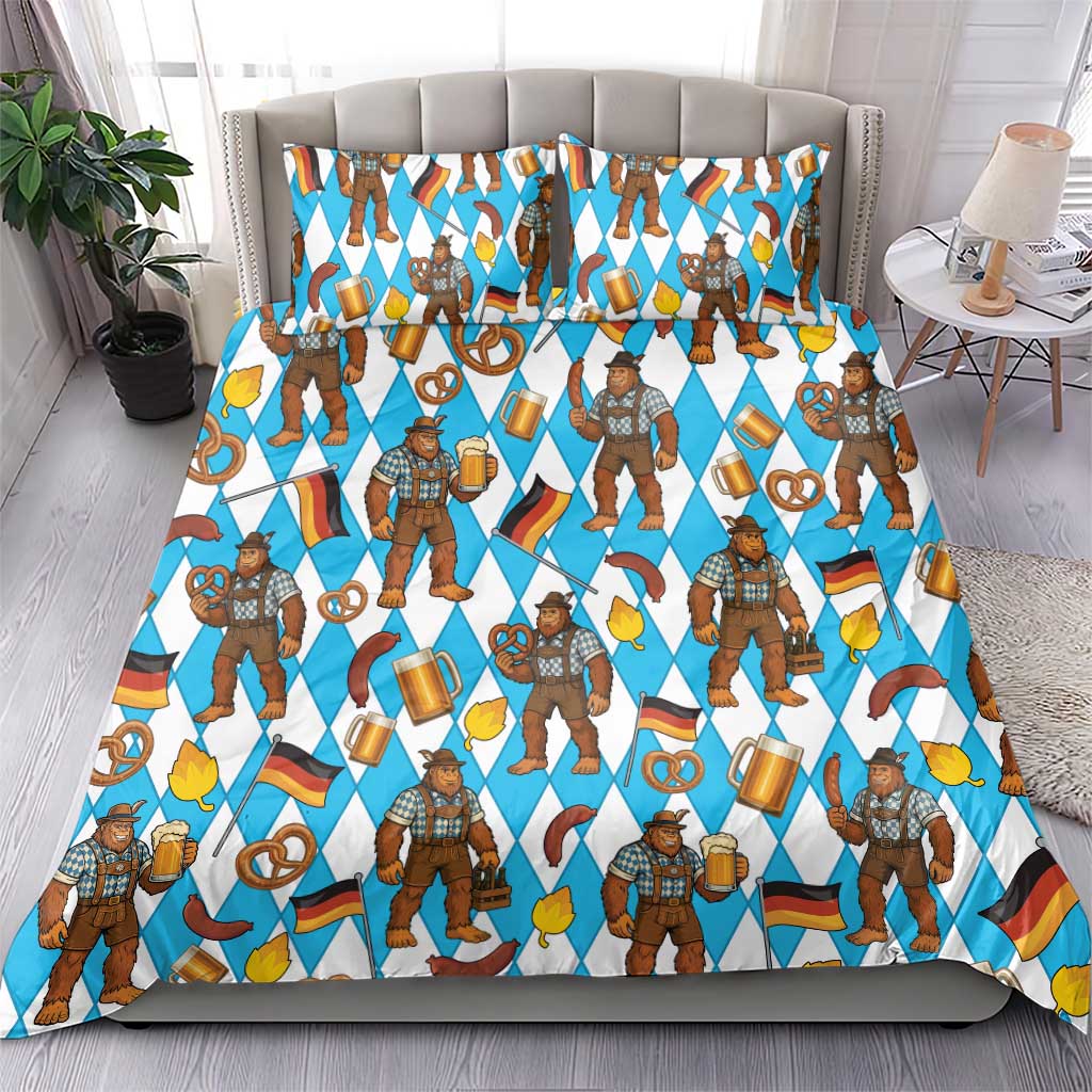 Funny Bigfoot Oktoberfest Bedding Set Sasquatch Beer Pretzel Bavarian - Wonder Print Shop