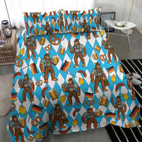Funny Bigfoot Oktoberfest Bedding Set Sasquatch Beer Pretzel Bavarian - Wonder Print Shop