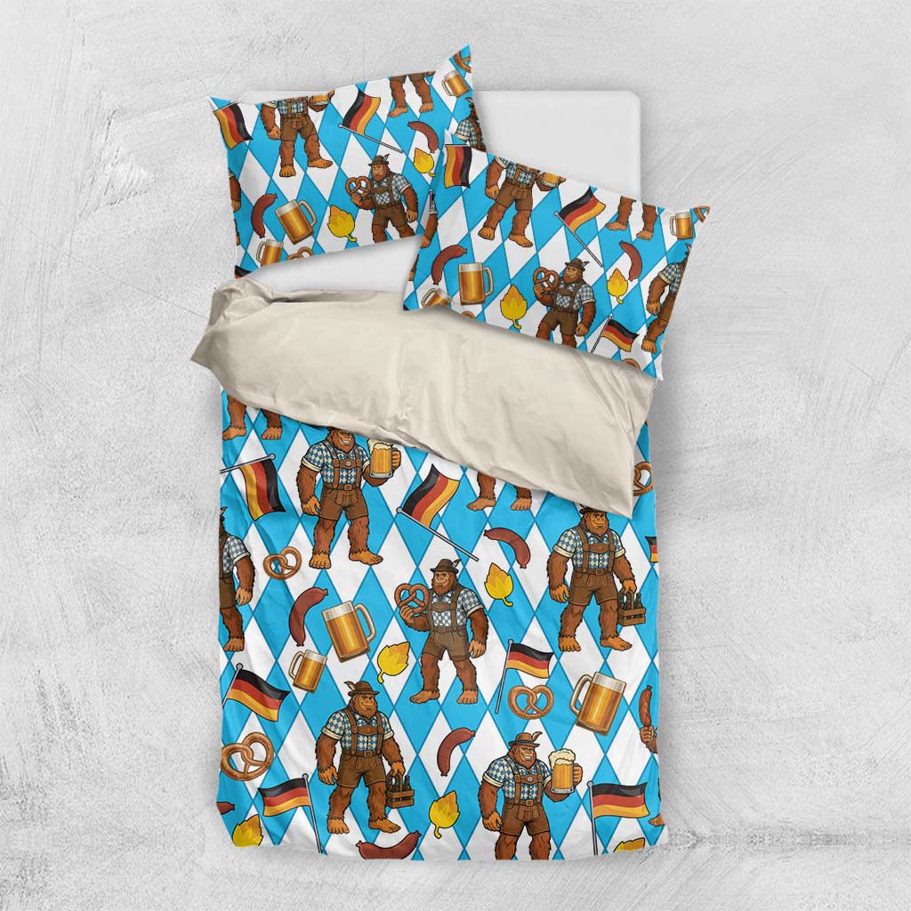 Funny Bigfoot Oktoberfest Bedding Set Sasquatch Beer Pretzel Bavarian - Wonder Print Shop
