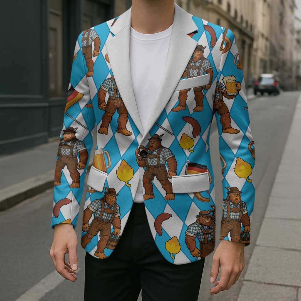 Funny Bigfoot Oktoberfest Blazer Sasquatch Beer Pretzel Bavarian - Wonder Print Shop