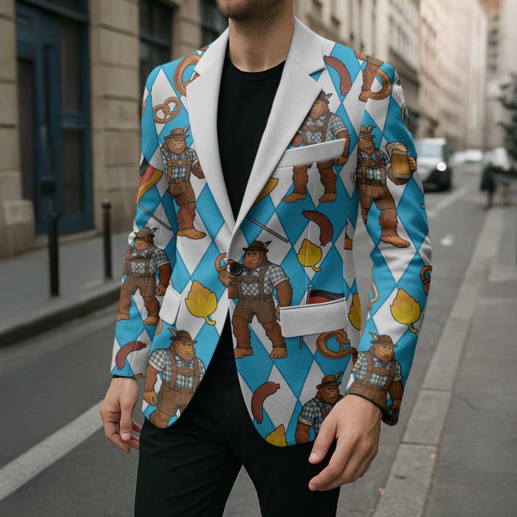 Funny Bigfoot Oktoberfest Blazer Sasquatch Beer Pretzel Bavarian - Wonder Print Shop