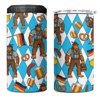 Funny Bigfoot Oktoberfest 4 in 1 Can Cooler Tumbler Sasquatch Beer Pretzel Bavarian - Wonder Print Shop