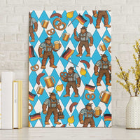 Funny Bigfoot Oktoberfest Canvas Wall Art Sasquatch Beer Pretzel Bavarian - Wonder Print Shop