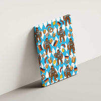 Funny Bigfoot Oktoberfest Canvas Wall Art Sasquatch Beer Pretzel Bavarian - Wonder Print Shop