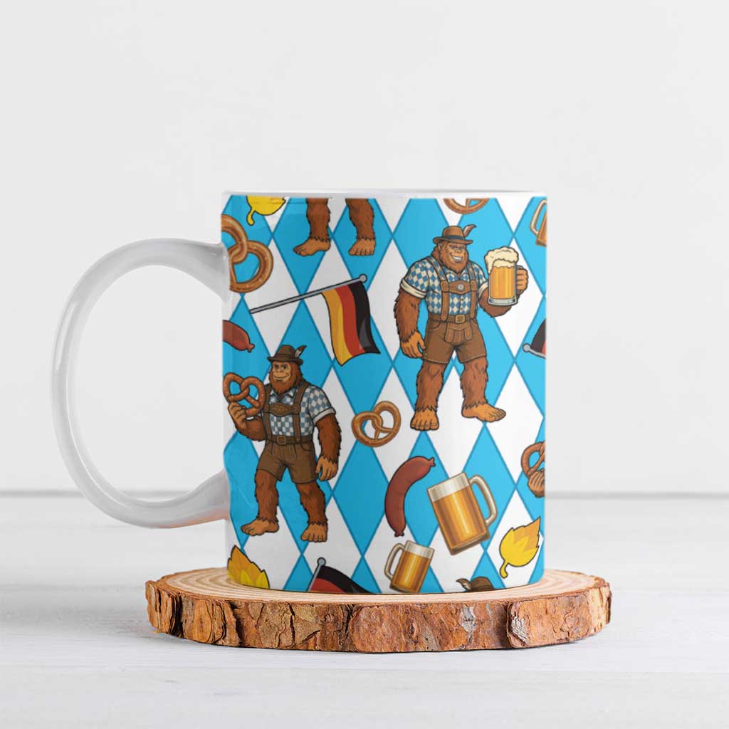 Funny Bigfoot Oktoberfest Ceramic Mug Sasquatch Beer Pretzel Bavarian - Wonder Print Shop