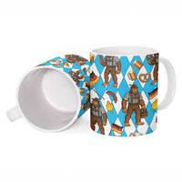 Funny Bigfoot Oktoberfest Ceramic Mug Sasquatch Beer Pretzel Bavarian - Wonder Print Shop