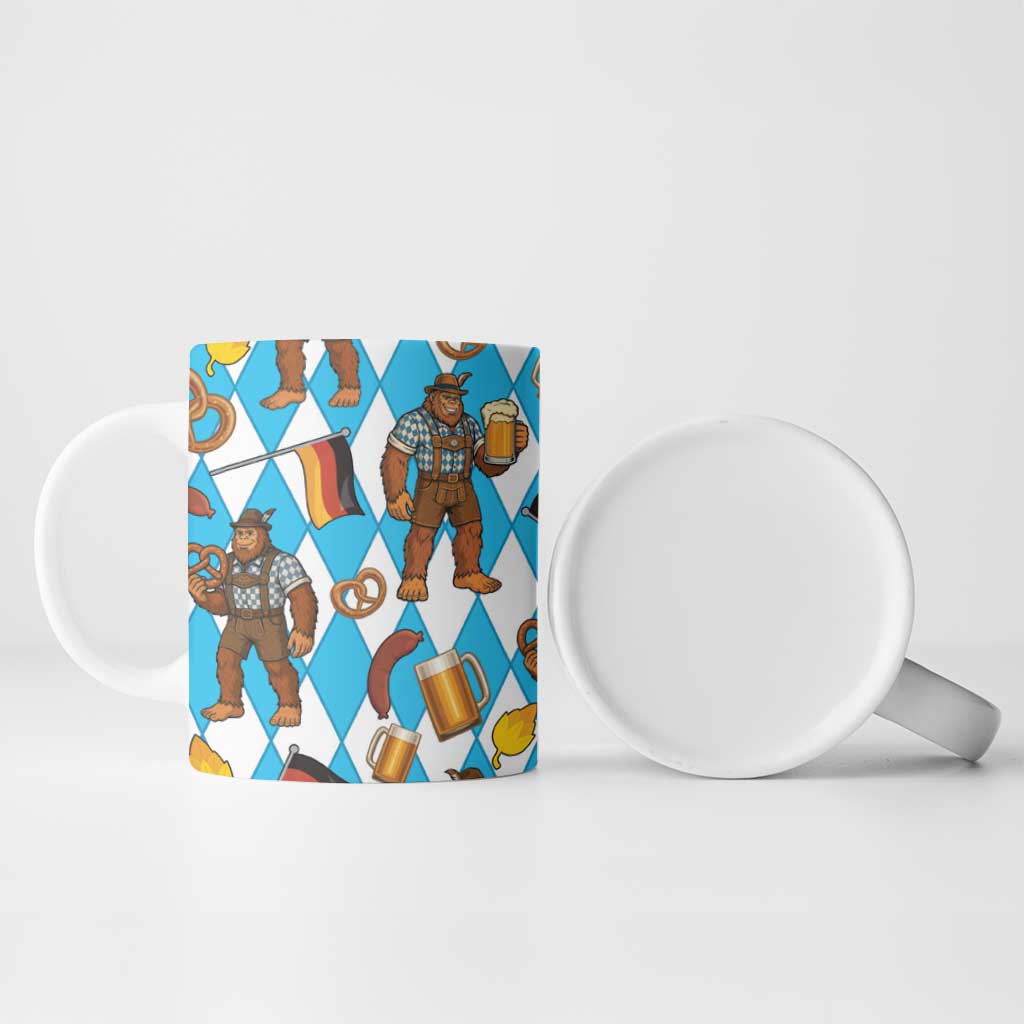 Funny Bigfoot Oktoberfest Ceramic Mug Sasquatch Beer Pretzel Bavarian - Wonder Print Shop